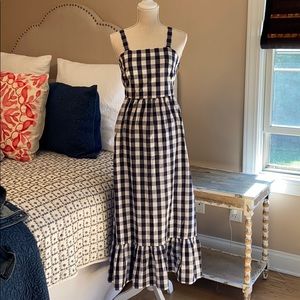 J. Crew Factory Navy Gingham Dress